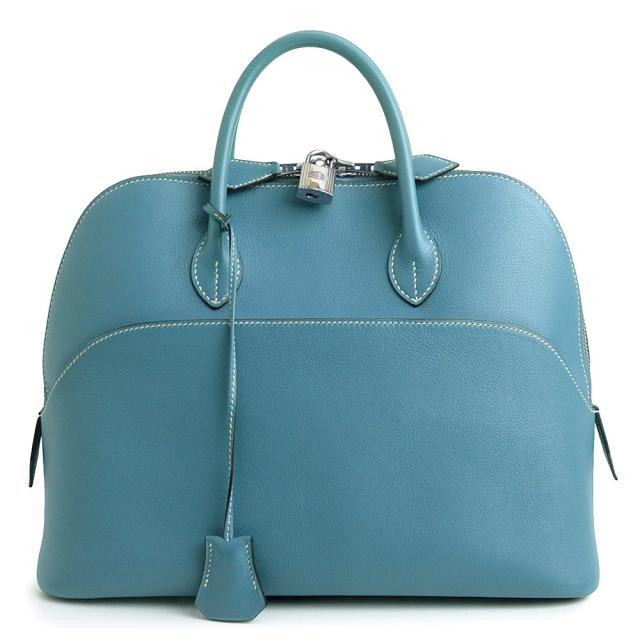（中古）エルメス HERMES ボリード 1923 30 ハンドバッグ ヴォーガリバー レザー Blue Jean ブルージーン シルバー金具 □I刻印