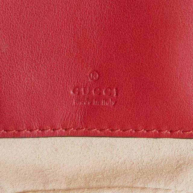 （新品・未使用品）グッチ GUCCI GGマーモント スモール バケットバッグ ショルダーバッグ 斜め掛け シェブロンキルティングレザー ハイビスカスレッド アンティークゴールド金具 575163 箱付_8