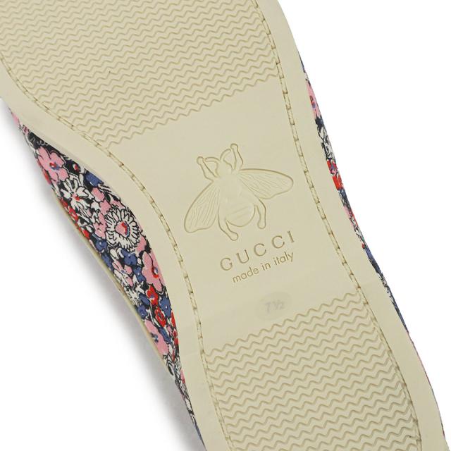 （新品・未使用品）グッチ GUCCI リバティ コラボ フラワープリント モカシン デッキシューズ ローファー シューズ 靴 #7.5 26.5cm キャンバス マルチカラー ベージュ シルバー金具 547641