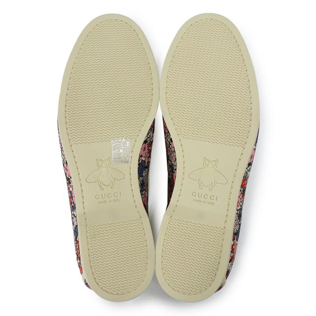 （新品・未使用品）グッチ GUCCI リバティ コラボ フラワープリント モカシン デッキシューズ ローファー シューズ 靴 #7.5 26.5cm キャンバス マルチカラー ベージュ シルバー金具 547641
