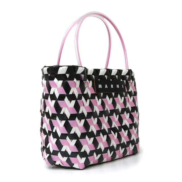 （未使用　展示品）マルニ MARNI トリトーン MARNI MARKET バスケット かご トート ハンドバッグ ポリプロピレン ブラック ホワイト ピンク SHMH0127A0RF081JQN98_3