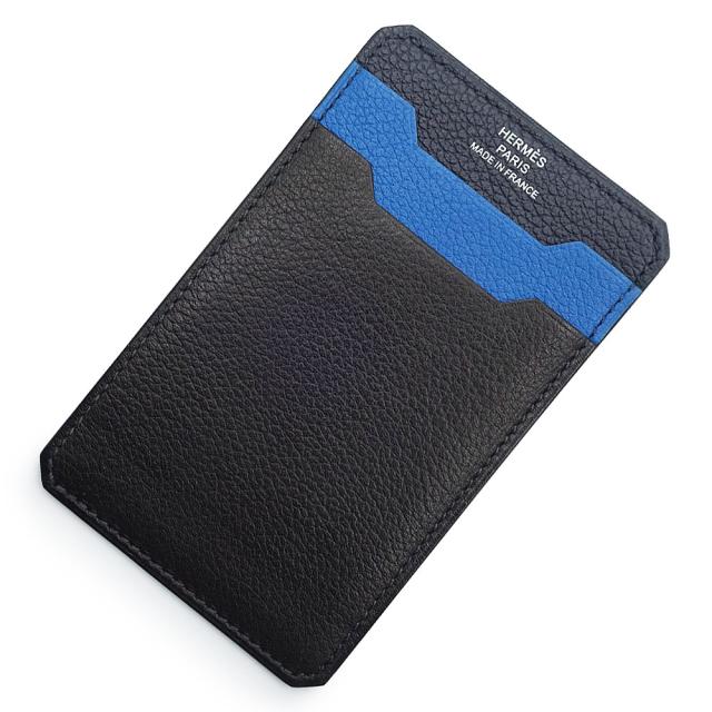 （美品）エルメス HERMES シティ 3CC カラーブロック カードケース 名刺入れ 定期入れ パスケース ヴォーエヴァーグレイン ヴォーエバーカラー レザー ノワール ブルーニュイ ブルーゼリージュ ブラック ネイビー B刻印 箱付