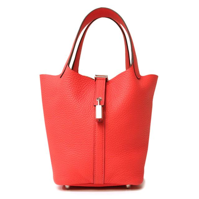 （新品・未使用品）エルメス HERMES ピコタンロック 18 PM ハンドバッグ トリヨンクレマンス レザー ローズテキサス ピンク シルバー金具 B刻印 箱付