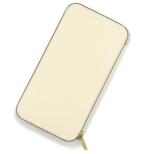 （未使用　展示品）ヴァレクストラ Valextra ラウンドジップ 12カード 長財布 グレインカーフレザー ホワイト ライトゴールド金具 V9L06-044-000W-OC