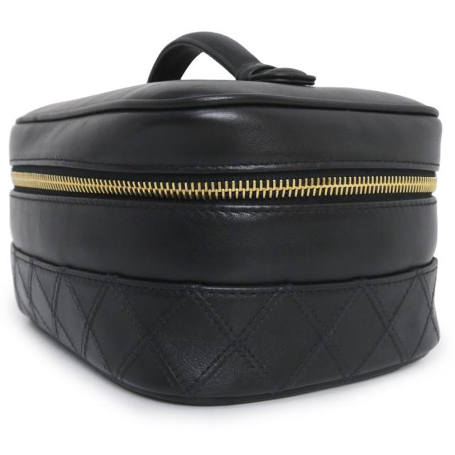 （中古）シャネル CHANEL ビコローレ バニティ ポーチ ハンドバッグ ラムスキン レザー ブラック ゴールド金具 A01618_3