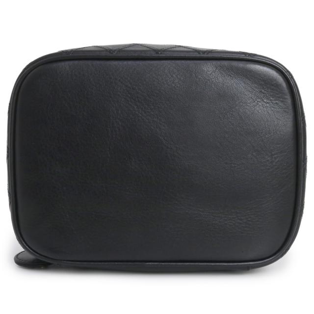（中古）シャネル CHANEL ビコローレ バニティ ポーチ ハンドバッグ ラムスキン レザー ブラック ゴールド金具 A01618_6