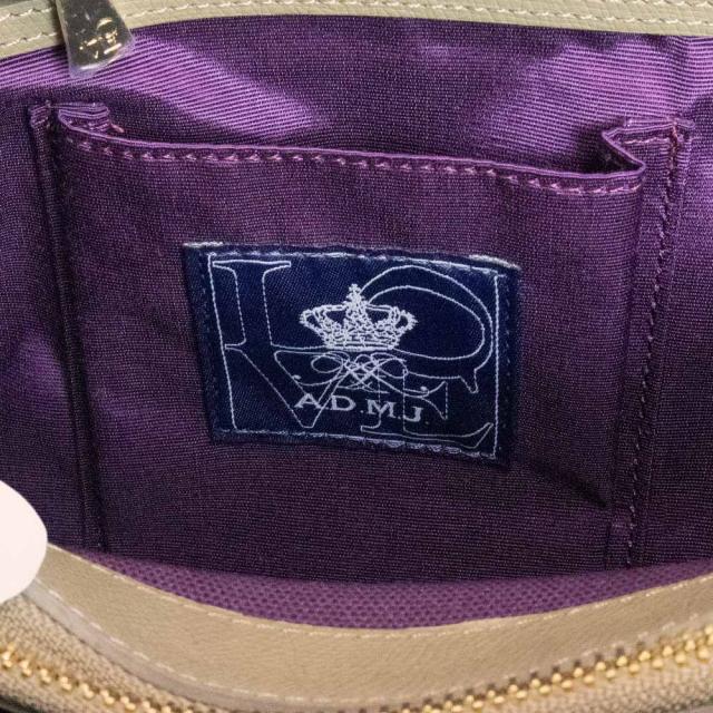 （未使用　展示品）エーディーエムジェーアクセソワドゥマドモワゼル A.D.M.J. -Accesoires De Mademoiselle- トート ハンドバッグ シュリンクレザー ブルーグレー ゴールド金具