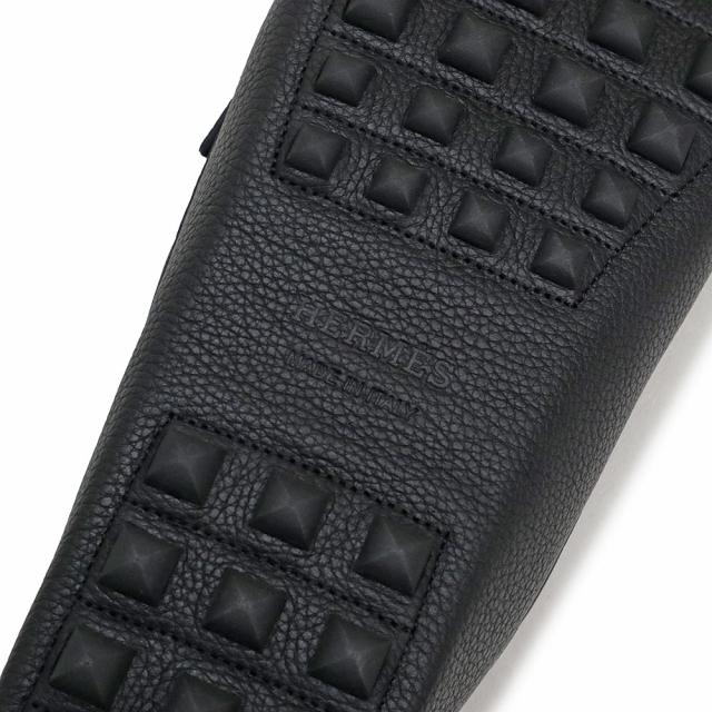 （新品・未使用品）エルメス HERMES モカシン アレッサンドロ ローファー デッキシューズ 靴 #43.5 28.5cm トリヨンレザー ブラック シルバー金具 箱付