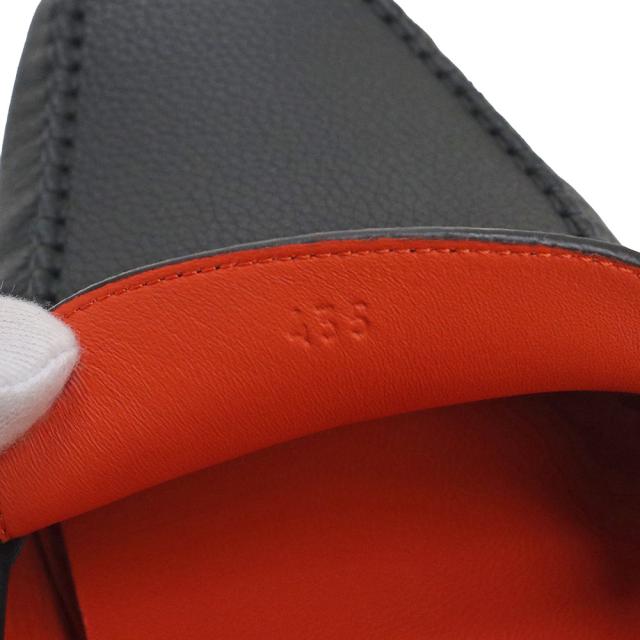 （新品・未使用品）エルメス HERMES モカシン アレッサンドロ ローファー デッキシューズ 靴 #43.5 28.5cm トリヨンレザー ブラック シルバー金具 箱付