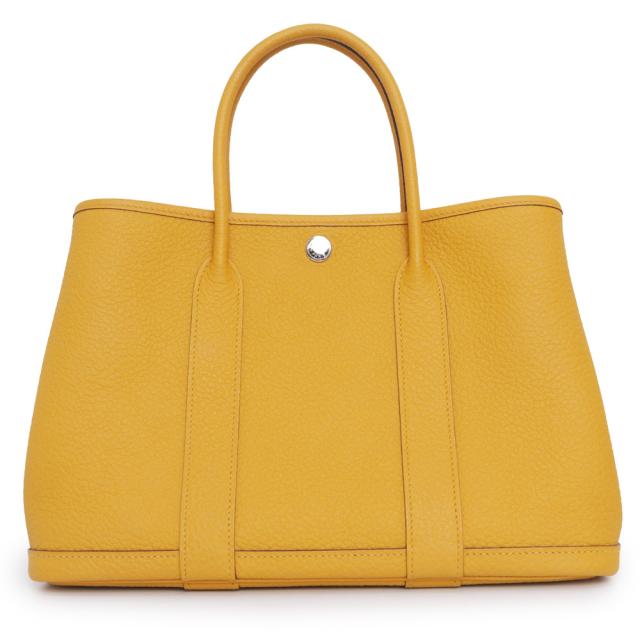 （新品・未使用品）エルメス HERMES ガーデンパーティ TPM 30 ハンドバッグ ヴァッシュカントリー レザー ジョーヌアンブル イエロー シルバー金具 D刻印