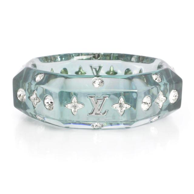 （新品・未使用品）ルイ ヴィトン LOUIS VUITTON バングル LV スパークス ブレスレット レジン ストラス クリアブルー M1650A 箱付