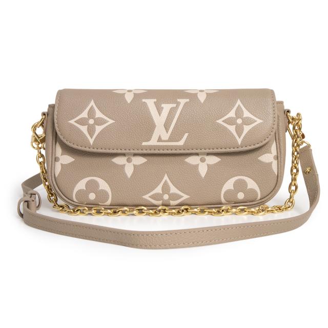 （未使用　展示品）ルイ ヴィトン LOUIS VUITTON ウォレット オン チェーン アイビー 3Way 斜め掛け ショルダー ハンドバッグ モノグラムアンプラント レザー バイカラー トゥルトレール ベージュ クレーム ゴールド金具 M82211