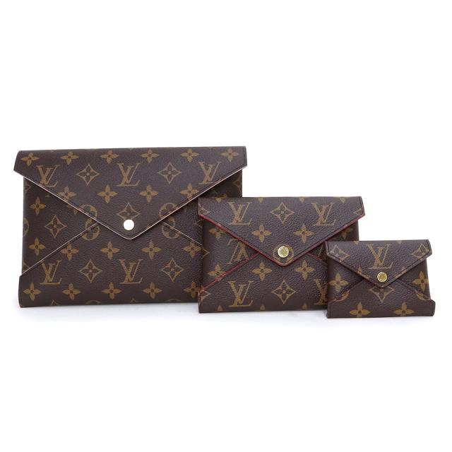 （未使用　展示品）ルイ ヴィトン LOUIS VUITTON ポシェット キリガミ モノグラム レザー レッド ピンク ボルドー ゴールド金具 M62034