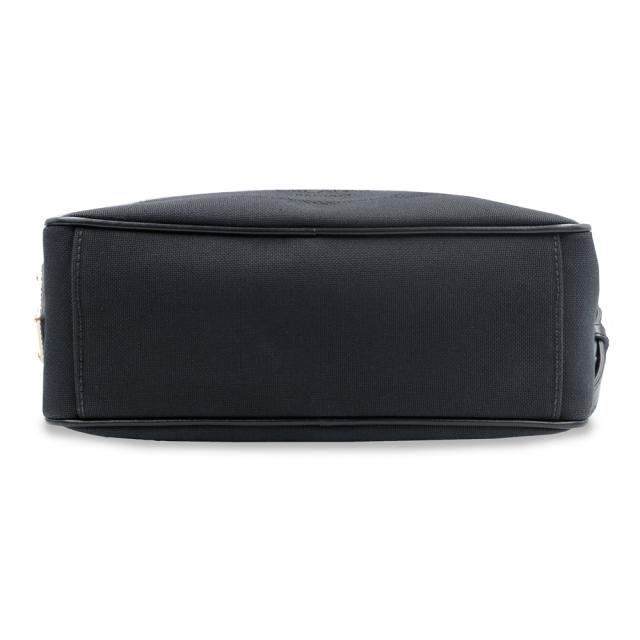 （美品）プラダ PRADA ロゴ ジャガード ショルダーバッグ 斜め掛け キャンバス カーフスキン レザー NERO ネロ ブラック ゴールド金具 1BH089_6