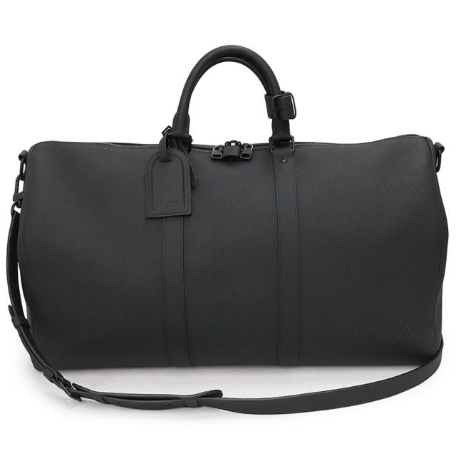（未使用　展示品）ルイ ヴィトン LOUIS VUITTON LV アエログラム キーポル バンドリエール 50 2way ショルダー トラベル  ボストンバッグ 斜め掛け ワクシーカーフレザー ブラック ノワール ブラック金具 M26118