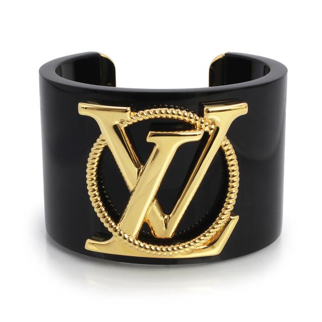 （未使用　展示品）ルイ ヴィトン LOUIS VUITTON ブレスレット カフ ノーティカル バングル ノワール ブラック ゴールド金具 M1564S 箱付