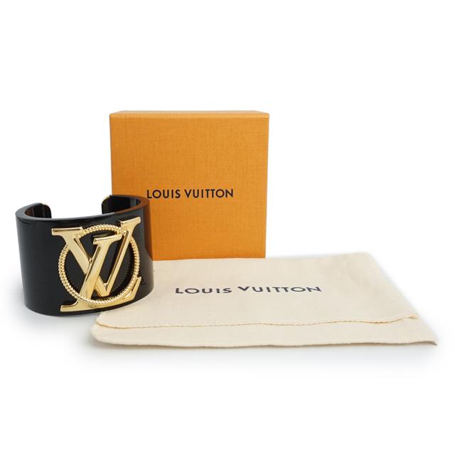 （未使用　展示品）ルイ ヴィトン LOUIS VUITTON ブレスレット カフ ノーティカル バングル ノワール ブラック ゴールド金具 M1564S 箱付_1
