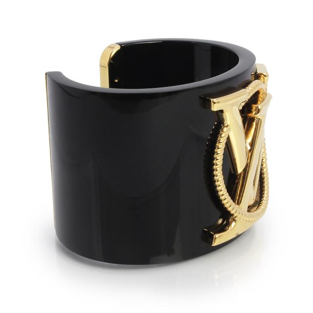 （未使用　展示品）ルイ ヴィトン LOUIS VUITTON ブレスレット カフ ノーティカル バングル ノワール ブラック ゴールド金具 M1564S 箱付_2