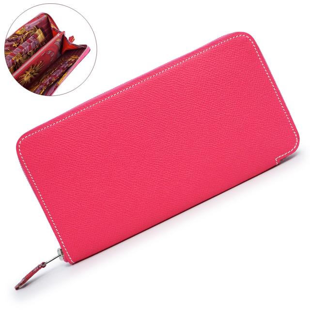 （新品・未使用品）エルメス HERMES アザップ ロング シルクイン ASTROLOGIE NOUVELLE 新たなる占星術 ラウンドファスナー 長財布 ヴォーエプソン レザー ローズティリアン ルビー ピンク シルバー金具 □P刻印 箱付