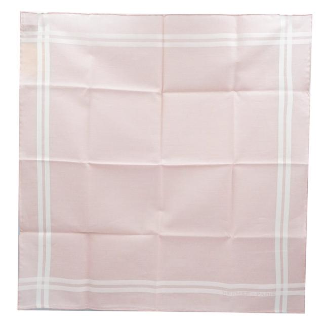 （新品・未使用品）エルメス HERMES エルメス パリ ジャカード ハンカチ コットン100％ ローズクレール ピンク