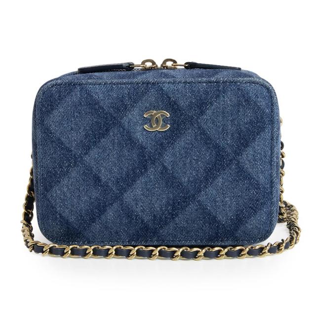 （未使用　展示品）シャネル CHANEL ココマーク カメラ チェーン ショルダーバッグ 斜め掛け デニム インディゴ ゴールド金具 AP2463