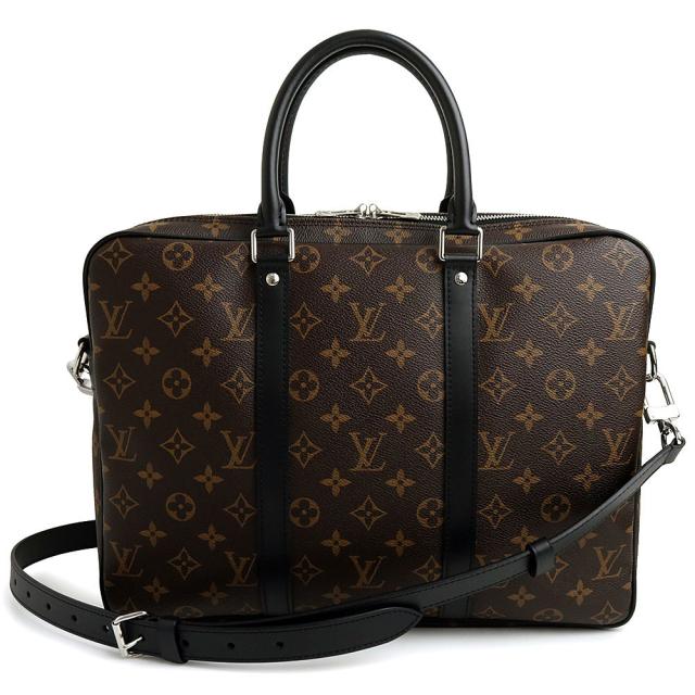 （未使用　展示品）ルイ ヴィトン LOUIS VUITTON PDV PM ポルト ドキュマン ヴォワヤージュ 2WAY ショルダー 斜め掛け ブリーフケース ビジネスバッグ モノグラムマカサー ブラウン ブラック シルバー金具 M52005