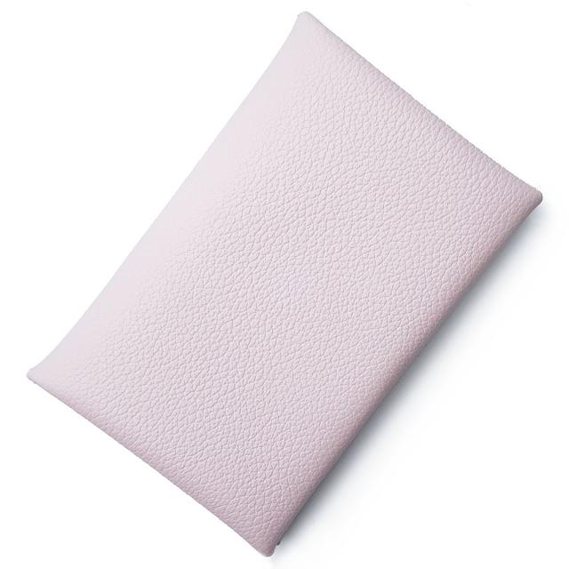 （新品・未使用品）エルメス HERMES カルヴィ カードケース 名刺入れ 定期入れ パスケース ヴォーエバーカラー レザー モーヴペール ピンク シルバー金具 B刻印 箱付