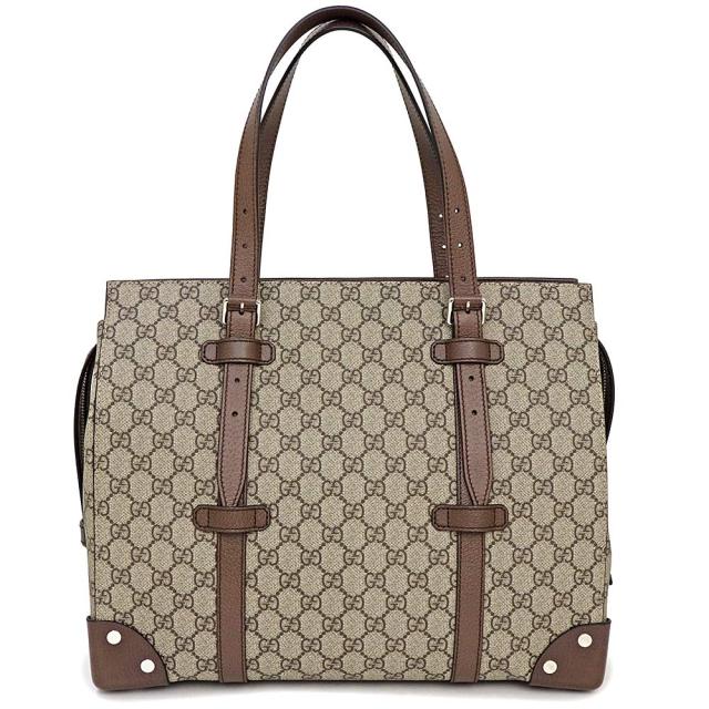 （未使用　展示品）グッチ GUCCI トートバッグ GGスプリームキャンバス レザー ブラウン シルバー金具 626356