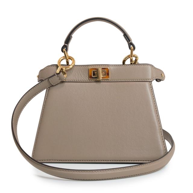 （未使用　展示品）フェンディ FENDI ピーカブー ISeeU アイシーユー プチ 2way ショルダー ハンドバッグ カーフスキン レザー ベージュ ゴールド金具 8BN335