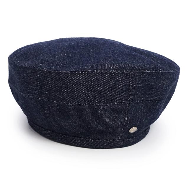 （新品・未使用品）エルメス HERMES サントノーレ ベレー帽 帽子 58CM デニム コットン100％ インディゴ シルバー金具