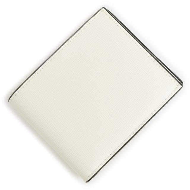 （新品・未使用品）ヴァレクストラ Valextra 小銭入れ付き 4カード 二つ折り財布 グレインカーフ レザー ホワイト シルバー金具 SGNL0023044LRDWF99WW 箱付