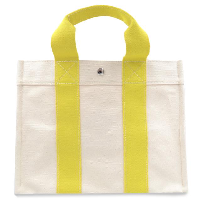 （未使用　展示品）エルメス HERMES ボラボラ PM トートバッグ キャンバス コットン100％ イエロー アイボリー シルバー金具