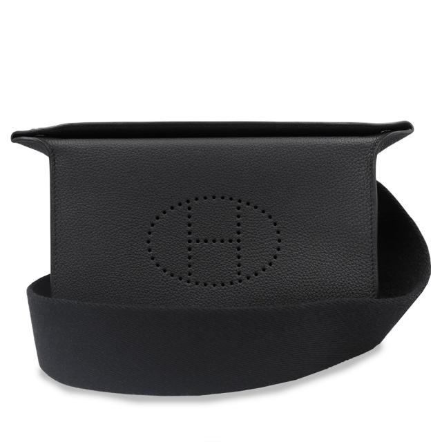 （新品・未使用品）エルメス HERMES ヴィド ポッシュ H エヴリン ショルダーバッグ 斜め掛け トゴ レザー ノワール ブラック シルバー金具 B刻印 箱付
