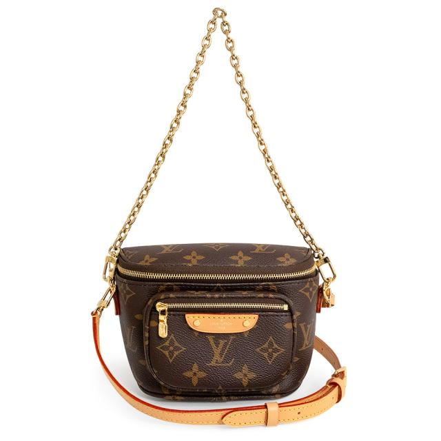 （未使用　展示品）ルイ ヴィトン LOUIS VUITTON ミニ バムバッグ 3Way ショルダー ハンドバッグ 斜め掛け モノグラム ブラウン ゴールド金具 M82335