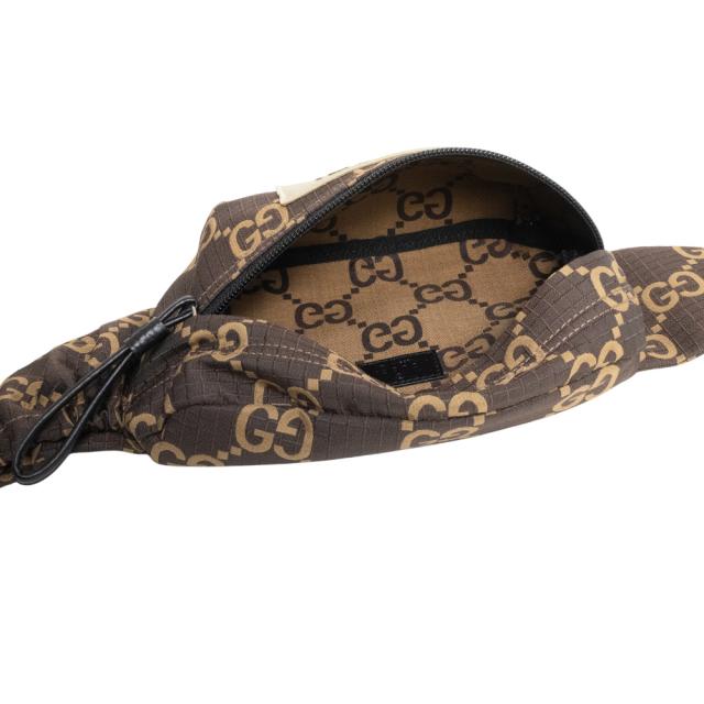 （新品・未使用品）グッチ GUCCI ベルトバッグ ウエストバッグ GGリップスナイロン リサイクルポリエステル ブラウン シルバー金具 767934_2