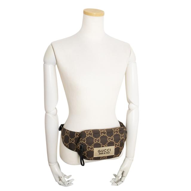 （新品・未使用品）グッチ GUCCI ベルトバッグ ウエストバッグ GGリップスナイロン リサイクルポリエステル ブラウン シルバー金具 767934_7