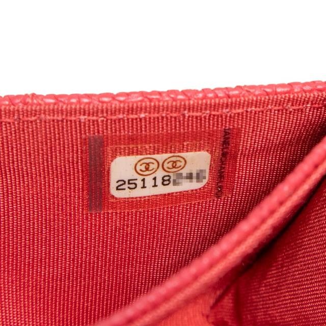（新品・未使用品）CHANEL シャネル A80603 ボーイシャネル フラップ カードケース 名刺入れ 定期入れ パスケース マットキャビアスキン レザー レッド シルバー金具 箱付_8