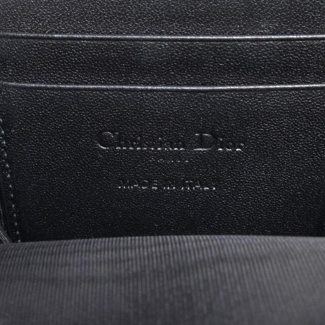 （未使用　展示品）Dior ディオール S0872ONMJ レディ ディオール Callin Dior コーリン フォンホルダー 斜め掛け チェーン ショルダーバッグ 携帯 スマートフォンケース カナージュ ラムスキン レザー ブラック ゴールド金具_6