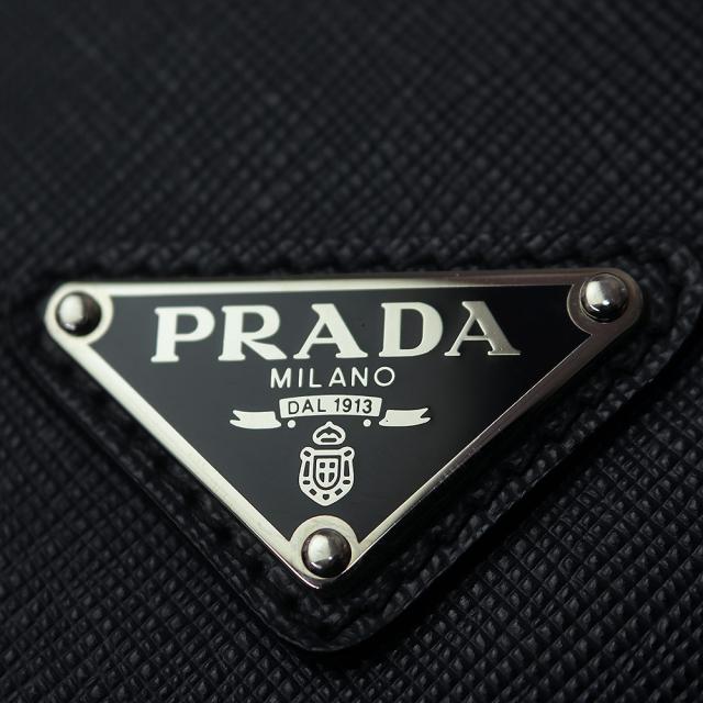（美品）プラダ PRADA 2VN001 二つ目 クラッチペダル御徒面子 三角形 ロゴタイプ本塁 サフィアーノ 周遊 なめし革 バルト バルティコ 米国海軍 青味 しろがね色金具