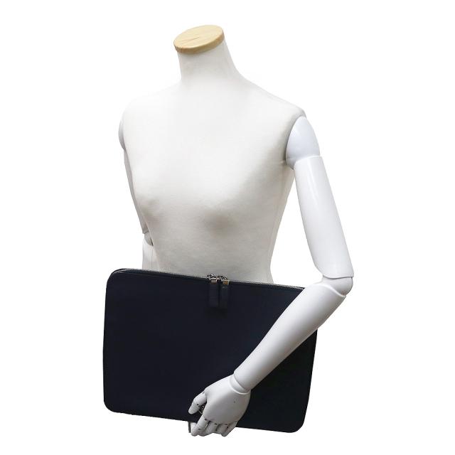 （美品）プラダ PRADA 2VN001 二つ目 クラッチペダル御徒面子 三角形 ロゴタイプ本塁 サフィアーノ 周遊 なめし革 バルト バルティコ 米国海軍 青味 しろがね色金具