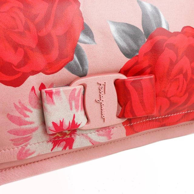 （未使用　展示品）Salvatore Ferragamo サルヴァトーレフェラガモ AU-22 ヴァラ VIVA BOW ビバ ボウ リボン カーフスキン ピンク レッド ショルダーバッグ 斜め掛け レザー ゴールド金具_11