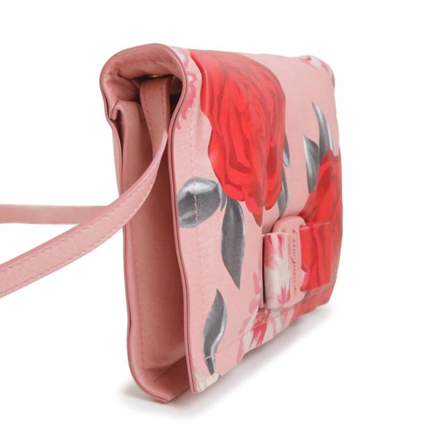 （未使用　展示品）Salvatore Ferragamo サルヴァトーレフェラガモ AU-22 ヴァラ VIVA BOW ビバ ボウ リボン カーフスキン ピンク レッド ショルダーバッグ 斜め掛け レザー ゴールド金具_4