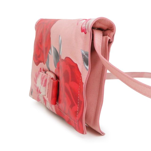 （未使用　展示品）Salvatore Ferragamo サルヴァトーレフェラガモ AU-22 ヴァラ VIVA BOW ビバ ボウ リボン カーフスキン ピンク レッド ショルダーバッグ 斜め掛け レザー ゴールド金具_5