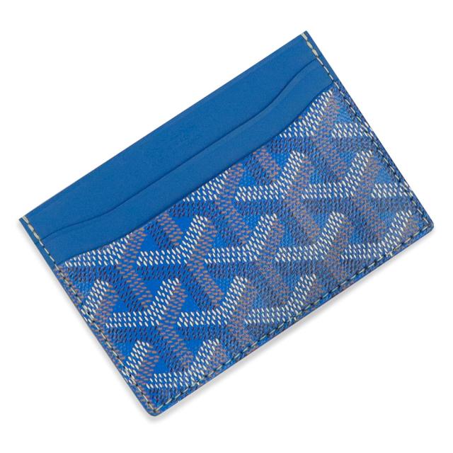 （新品・未使用品）GOYARD ゴヤール STSULPPMLTY サン シュルピス SAINT SULPICE PVCコーティングキャンバス カーフスキン スカイブルー イエロー カードケース 名刺入れ 定期入れ パスケース レザー 箱付