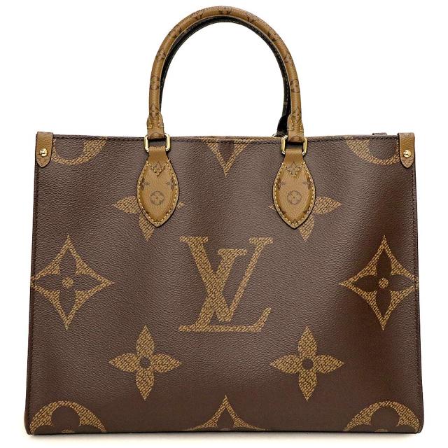 （未使用　展示品）LOUIS VUITTON ルイ ヴィトン M45321 オンザゴー MM ジャイアントモノグラム モノグラムリバース ブラウン 2way ショルダー ハンドバッグ ゴールド金具 箱付