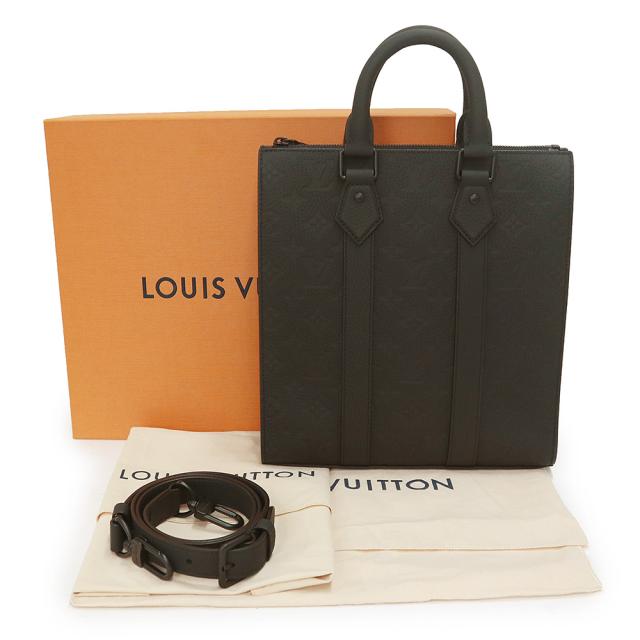 （未使用　展示品） LOUIS VUITTON ルイ ヴィトン M21884 サックプラ クロス トリヨンレザー ブラック ハンドバッグ ブラック金具 箱付_1