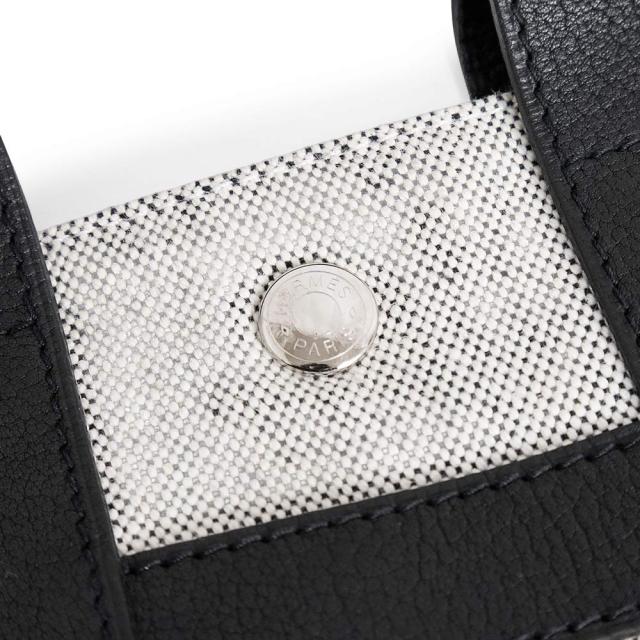 （美品）HERMES エルメス サックアーネ PM トワルアッシュ ネゴンダ グレー ブラック ハンドバッグ キャンバス レザー シルバー金具_10