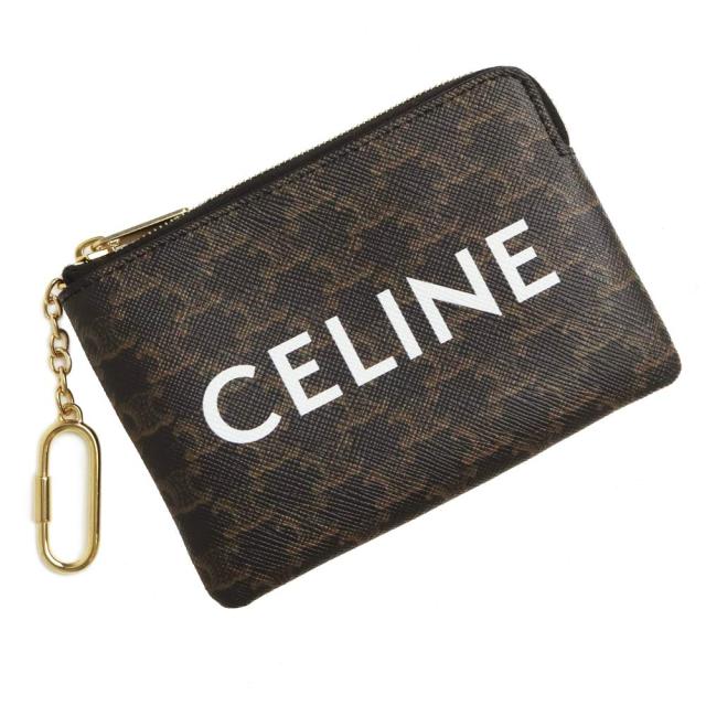 （未使用　展示品）CELINE セリーヌ 10C662CA2 コイン＆カードポーチ フック付き トリオンフキャンバス ブラック コインケース 小銭入れ 財布 ゴールド金具 箱付