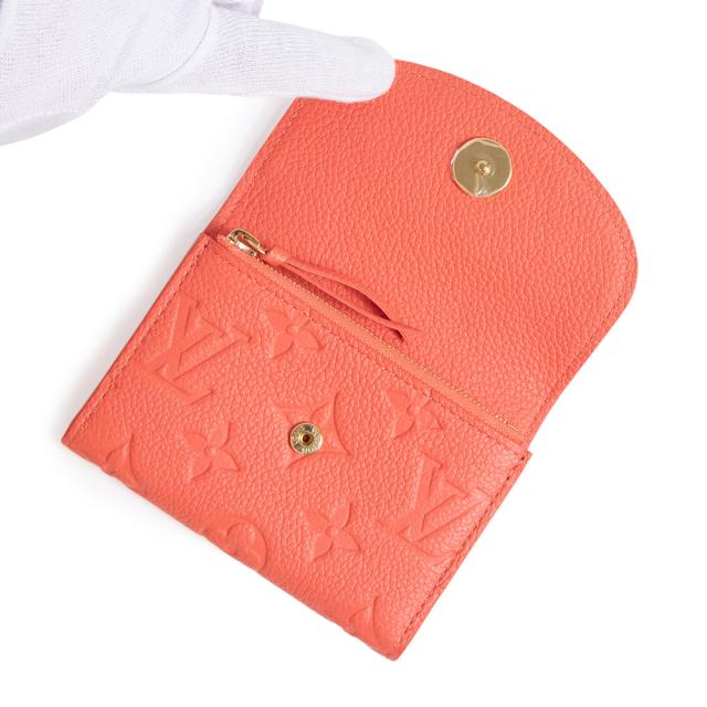 （未使用　展示品）LOUIS VUITTON ルイ ヴィトン M14508 ポルトモネ ロザリ モノグラムアンプラント スウィートコーラル サーモンピンク コインケース カードケース 名刺入れ 小銭入れ 財布 レザー ゴールド金具 箱付