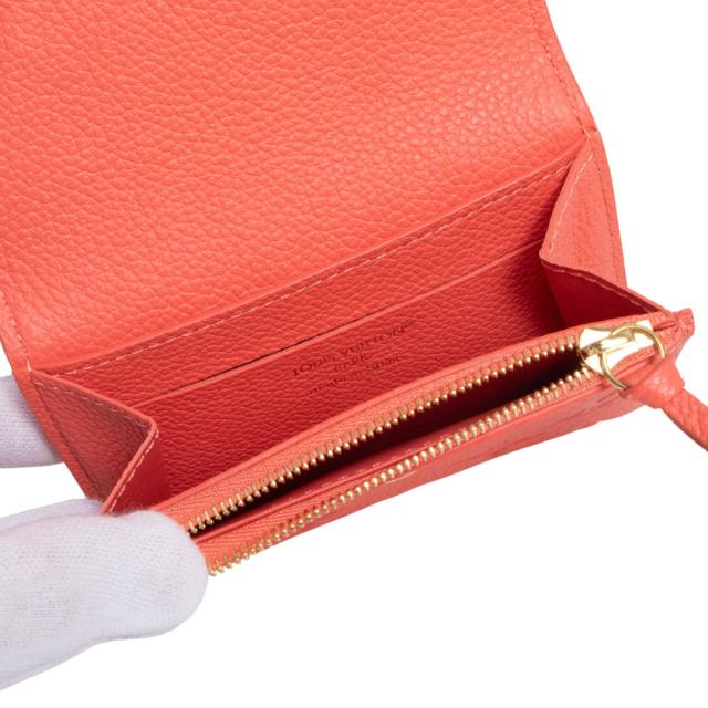 （未使用　展示品）LOUIS VUITTON ルイ ヴィトン M14508 ポルトモネ ロザリ モノグラムアンプラント スウィートコーラル サーモンピンク コインケース カードケース 名刺入れ 小銭入れ 財布 レザー ゴールド金具 箱付
